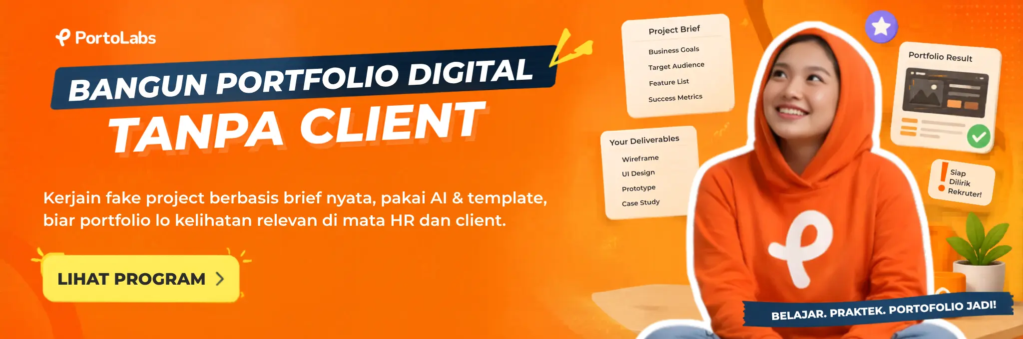 Bangun portfolio digital tanpa client